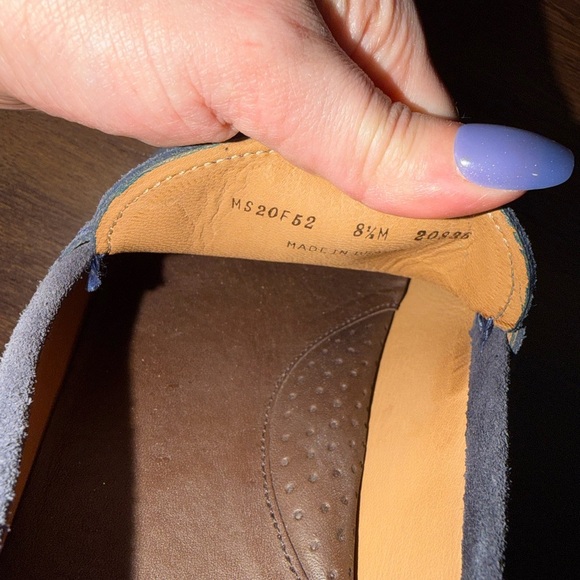 Peter millar suede leather crown logo Bit Loafer navy 8.5 $250 preppy classic main image 4